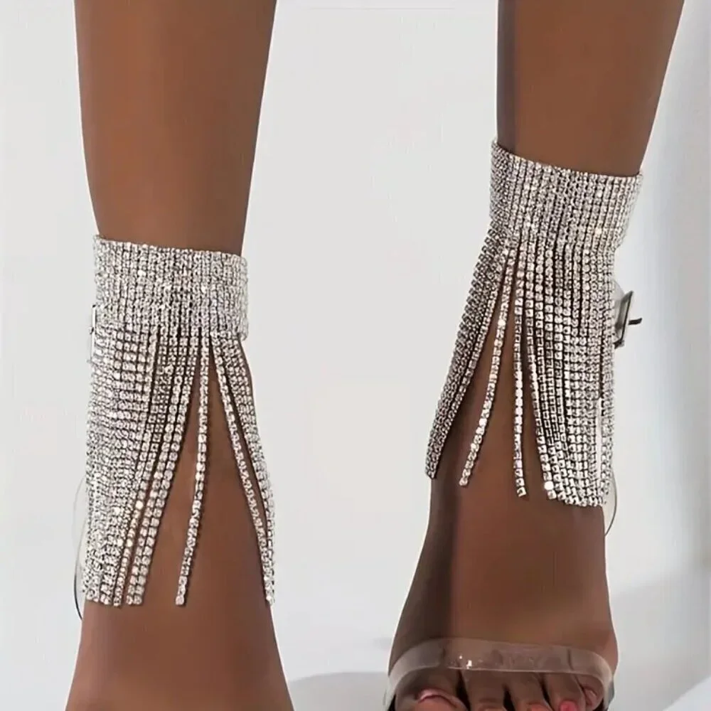 Sexy Silver-Plated Rhinestone Anklet (Color Silvery) - Picture 1 of 4